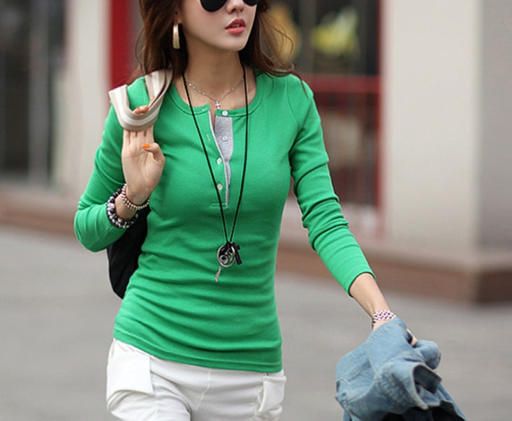 Women's Solid Long Sleeve Basic Shirt – Everyday Essential