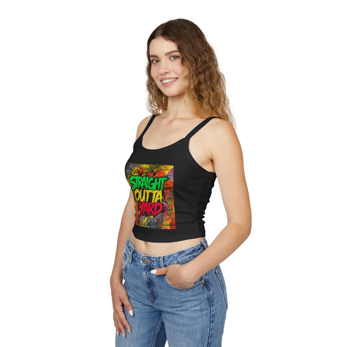 Straight Outta Yard Women's Tank Top — Funny Gardening Mom Spaghetti Strap Top