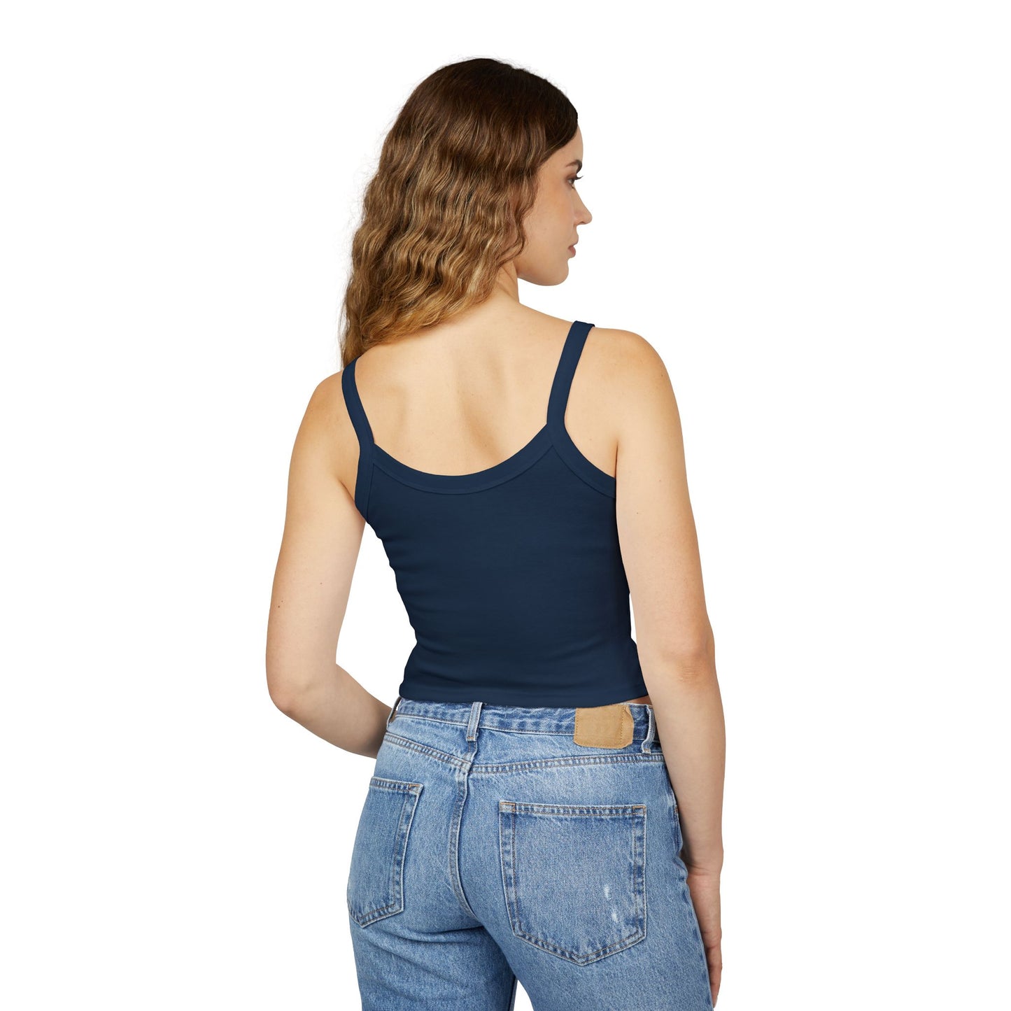 Choose Calm Tank Top — Women's Spaghetti Strap Crop with Positive Graphic