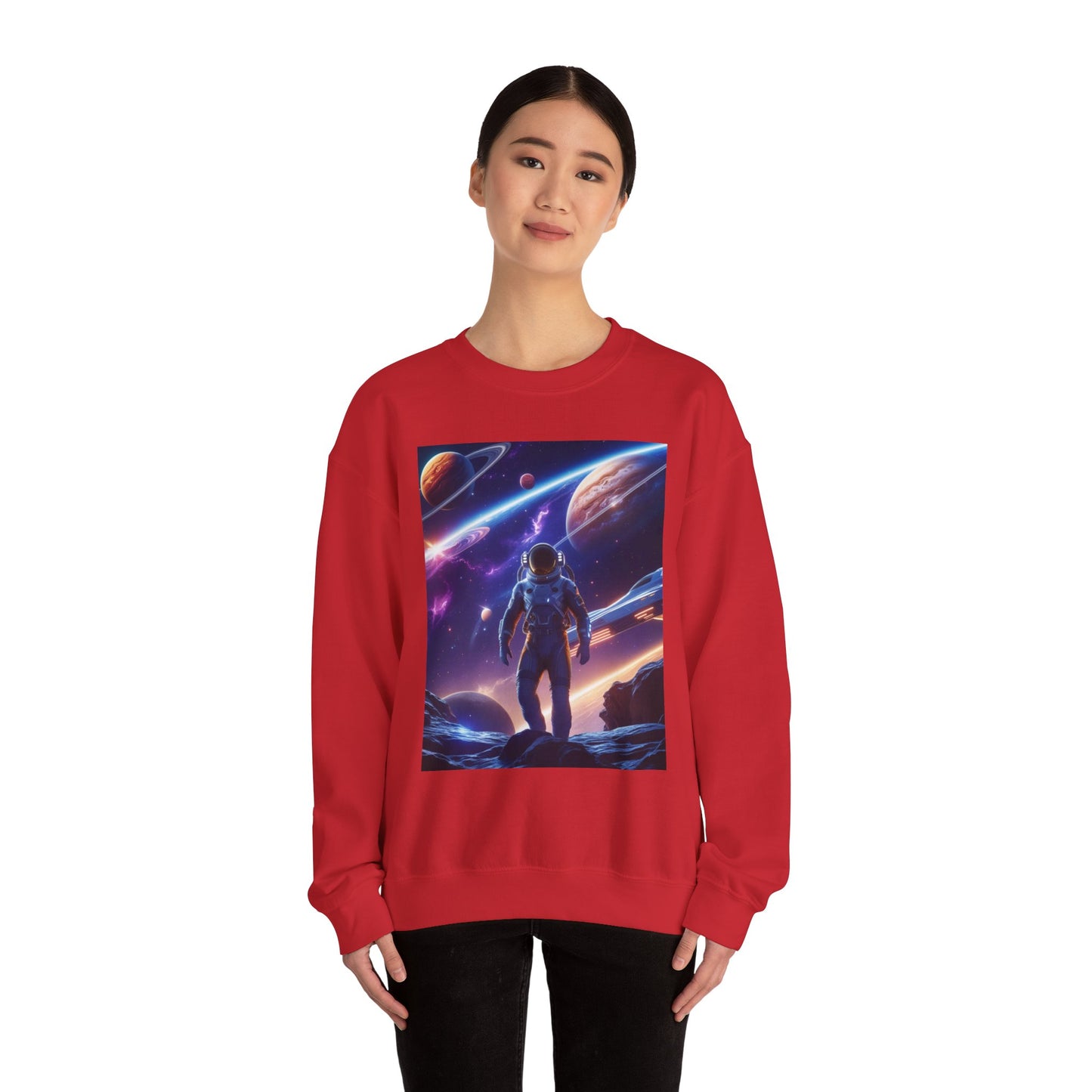 Cosmic Explorer Crewneck Sweatshirt - Space Design, Gift for Astronomy Lovers