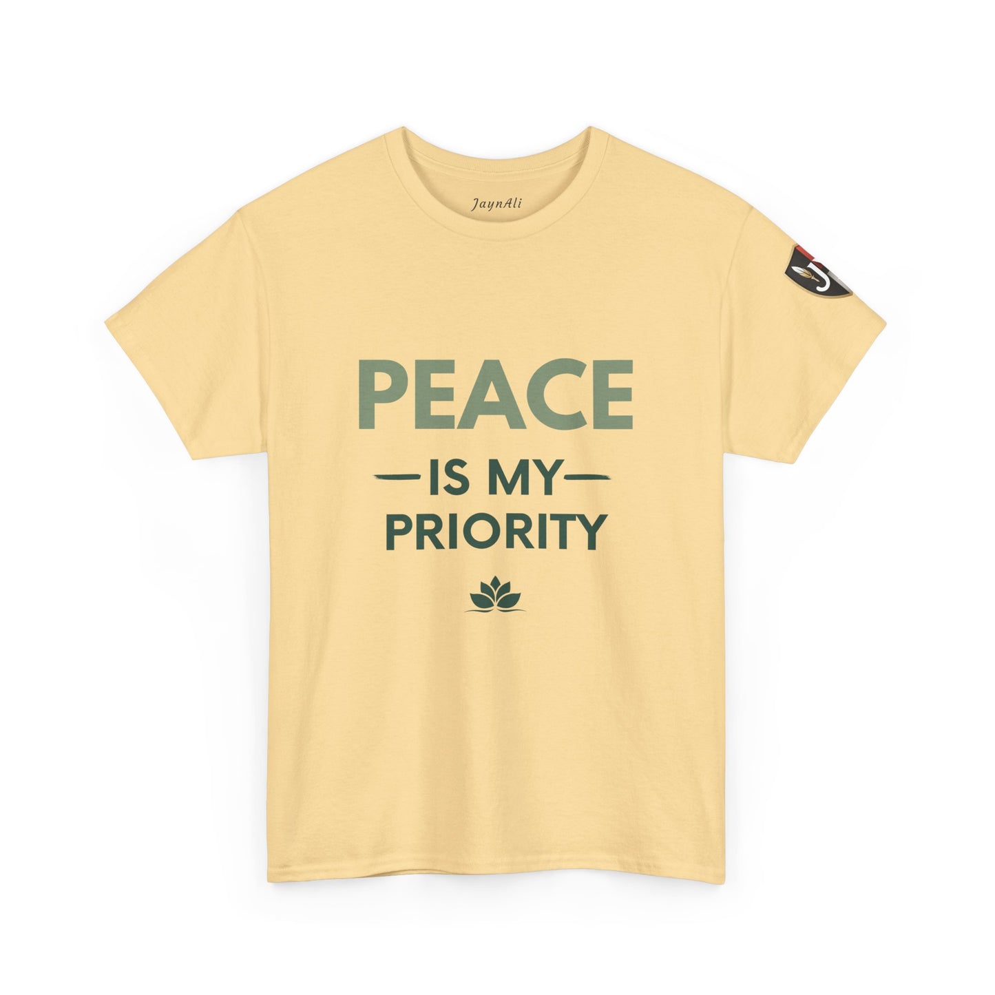 Peace is My Priority Unisex Heavy Cotton Tee, Relaxed Fit T-Shirt, Mindfulness Shirt, Gift for Meditation Lovers