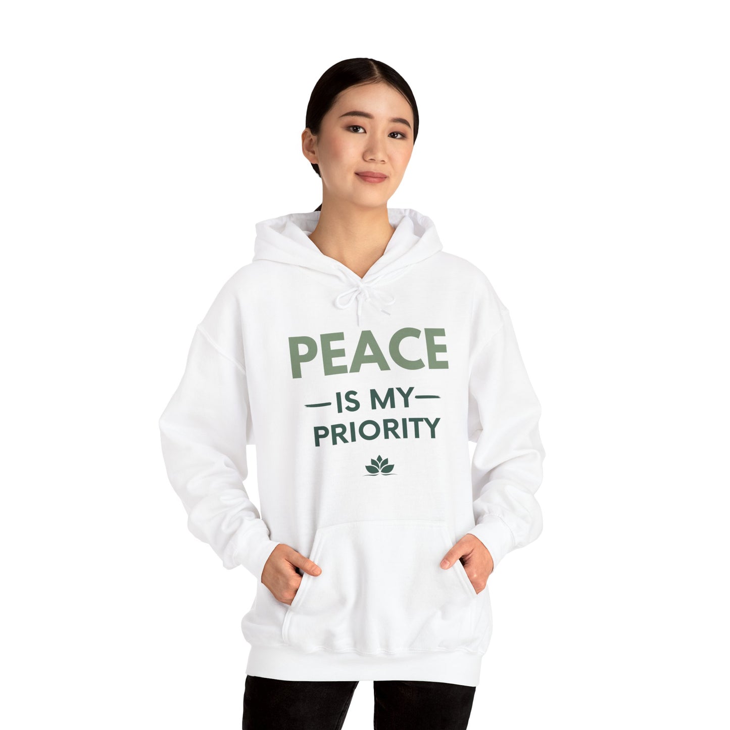 Peace Is My Priority Unisex Heavy Blend Hoodie — Mindful Comfort Sweatshirt