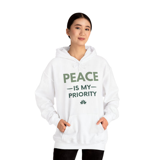 Peace Is My Priority Unisex Heavy Blend Hoodie — Mindful Comfort Sweatshirt