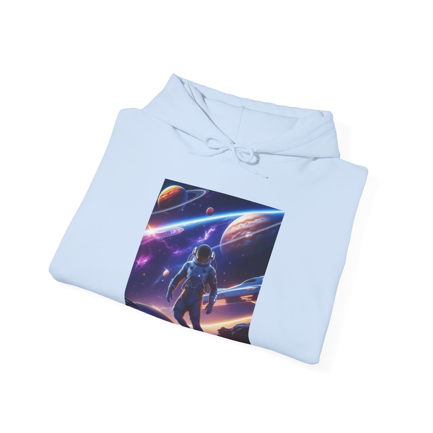 Cosmic Adventure Hooded Sweatshirt - Starry Night Graphic Unisex Sweatshirt
