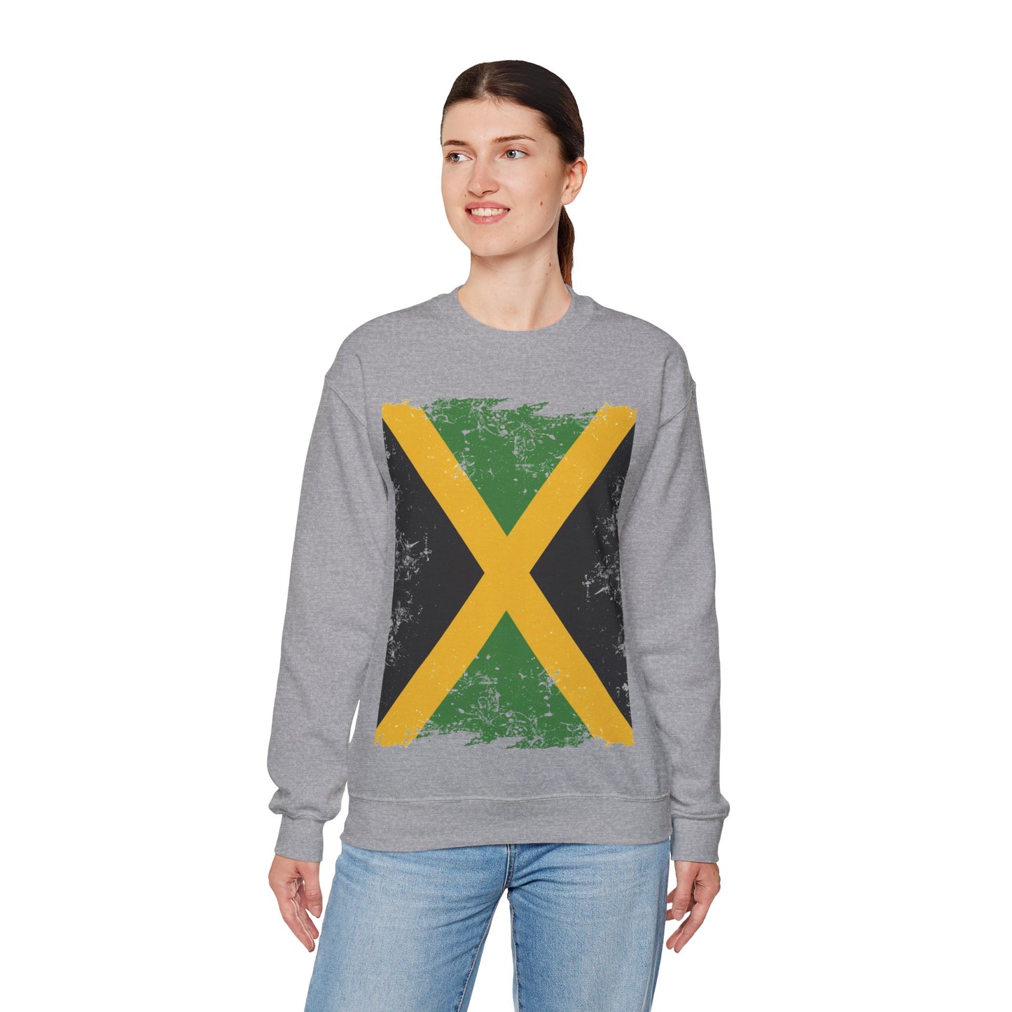 Jamaican Flag Crewneck Sweatshirt, Unisex Sweatshirt, Casual Wear, Gift for Him or Her, Travel Apparel, Cultural Celebration