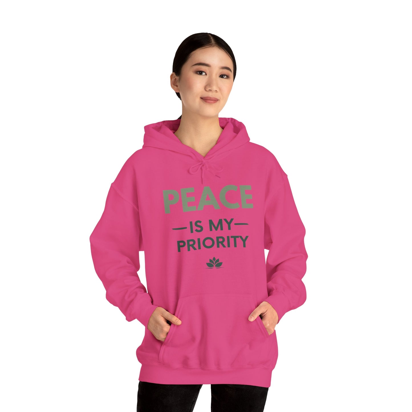 Peace Is My Priority Unisex Heavy Blend Hoodie — Mindful Comfort Sweatshirt