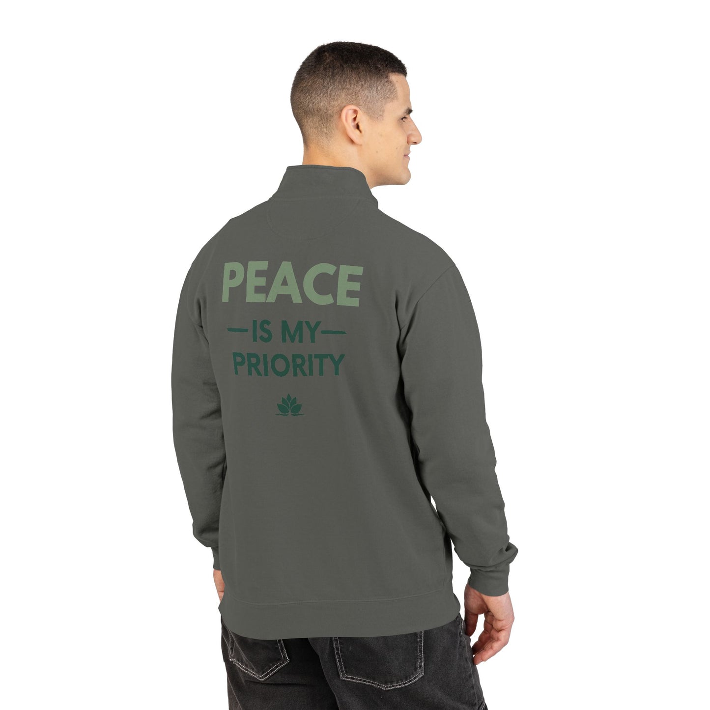 Peace Is My Priority Quarter-Zip Sweatshirt
