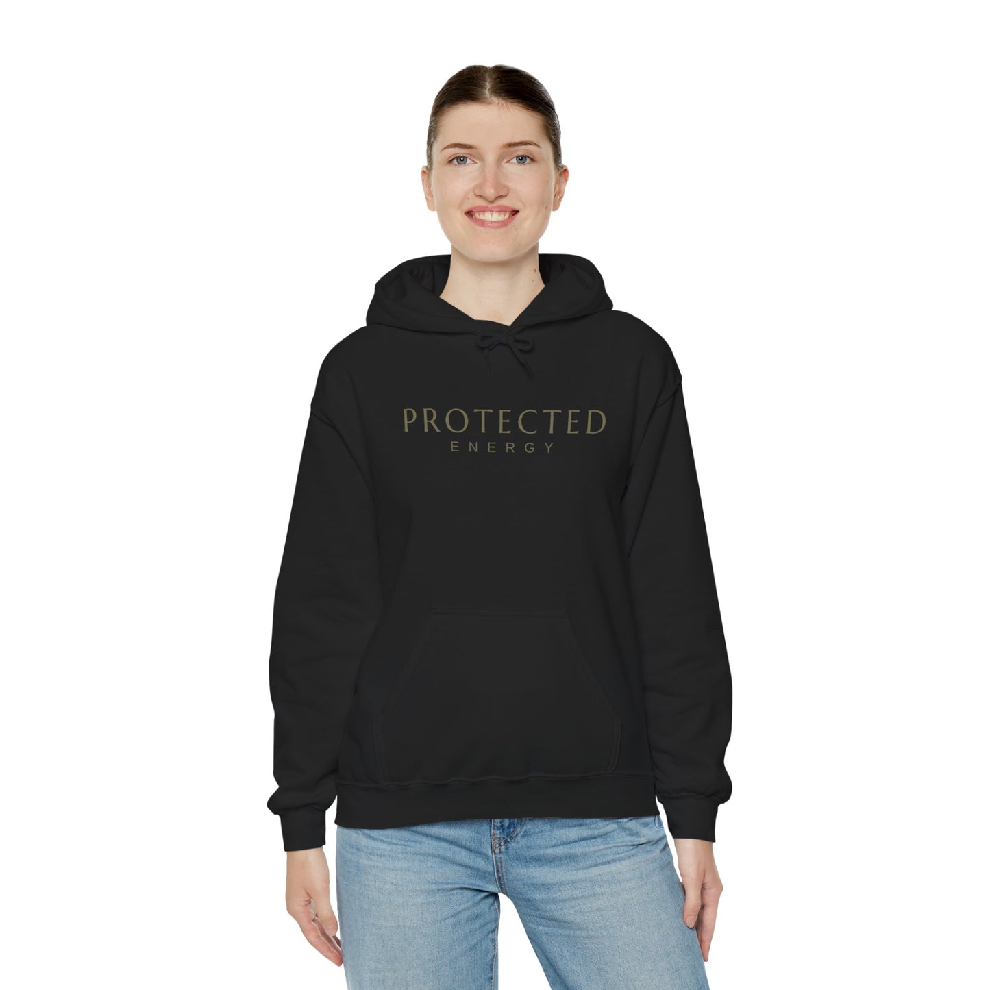 Protected Energy Unisex Heavy Blend Hoodie — Minimal Spiritual Wellness Hooded Sweatshirt