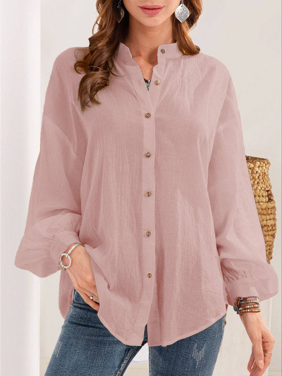 Women’s Cotton-Linen Long-Sleeve Cardigan Shirt – Lightweight & Stylish