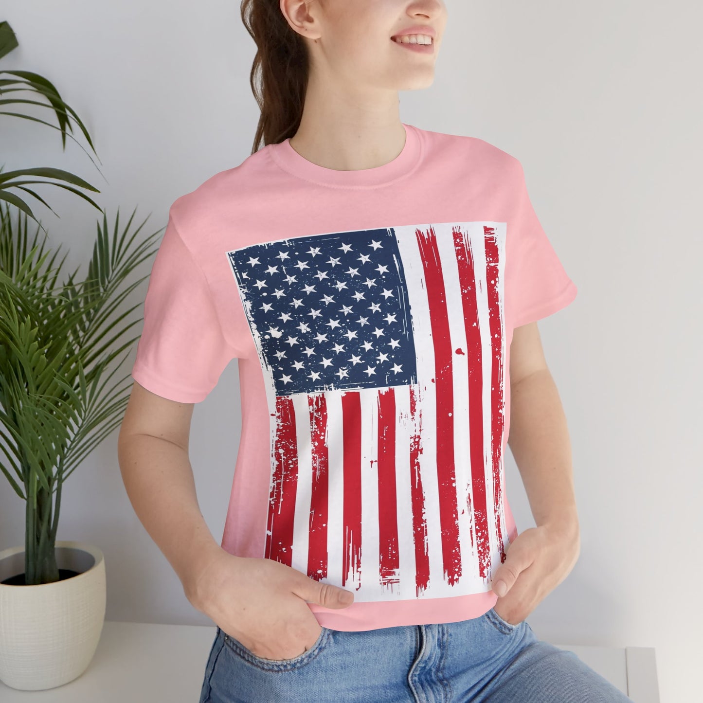Camiseta Unisex Patriótica - Camisa de Bandera Americana Estilo Grunge, Ropa del Día de la Independencia, Celebración del 4 de Julio, Ropa Casual de Verano, Regalo para [...]