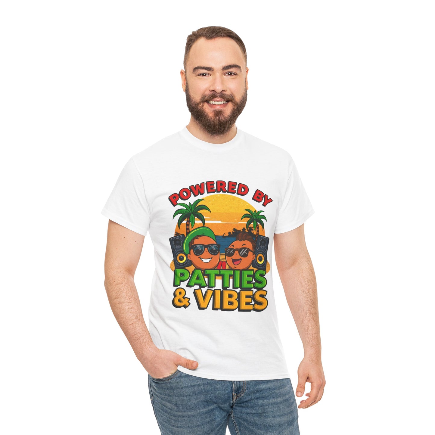 Patties and Vibes T-Shirt — Casual Jamaican Phrase Tee