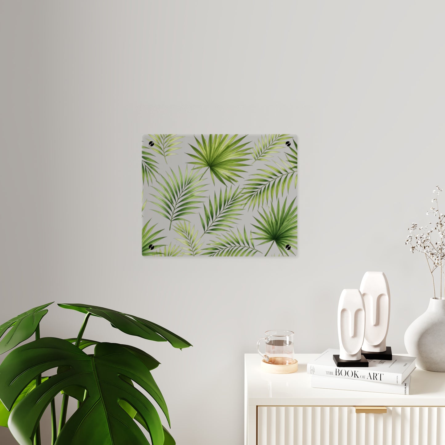 Acrylic Wall Art — Tropical Palm Leaf Panel (Green Botanical Décor)