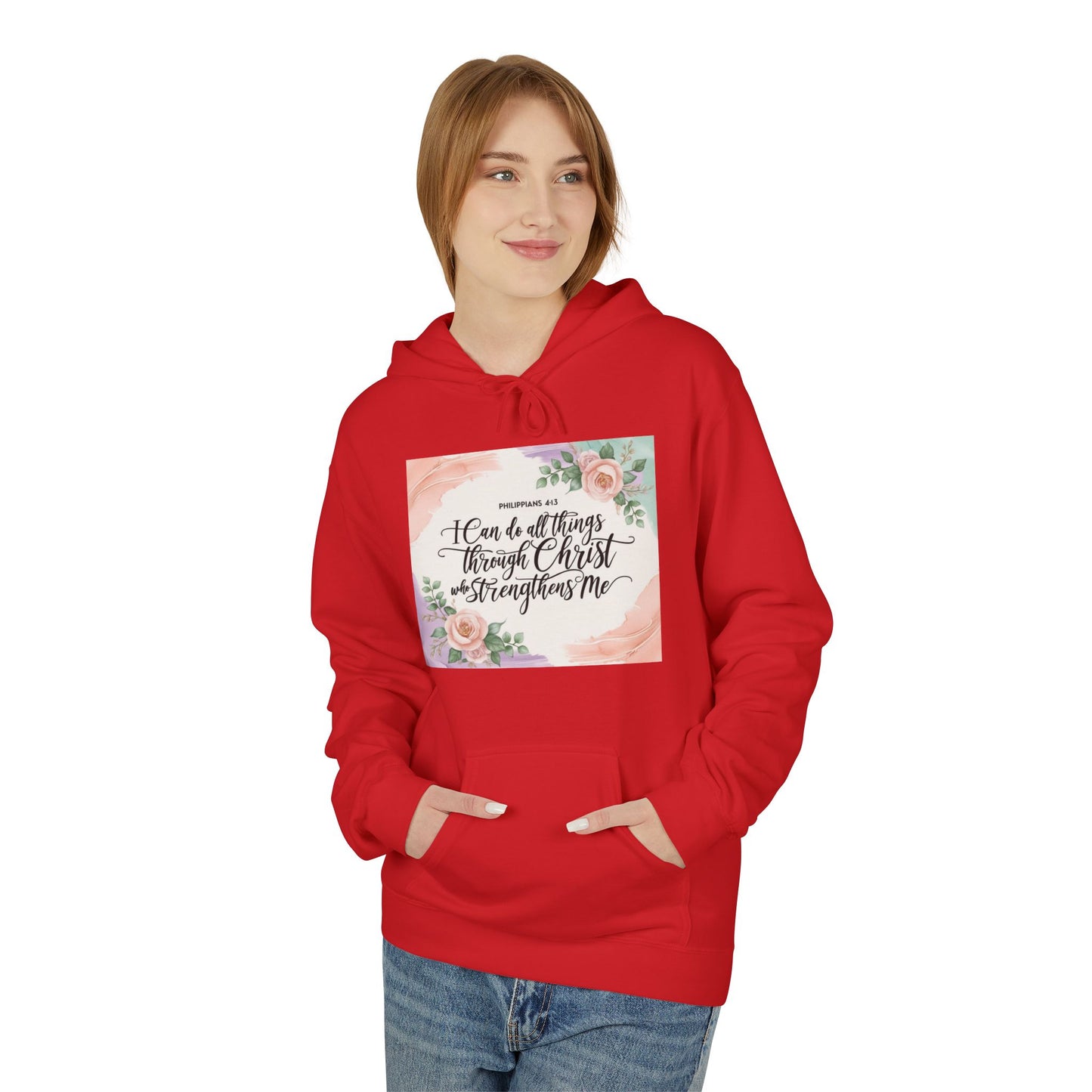 Inspirational Floral Fleece Hoodie – Cozy Motivational Gift
