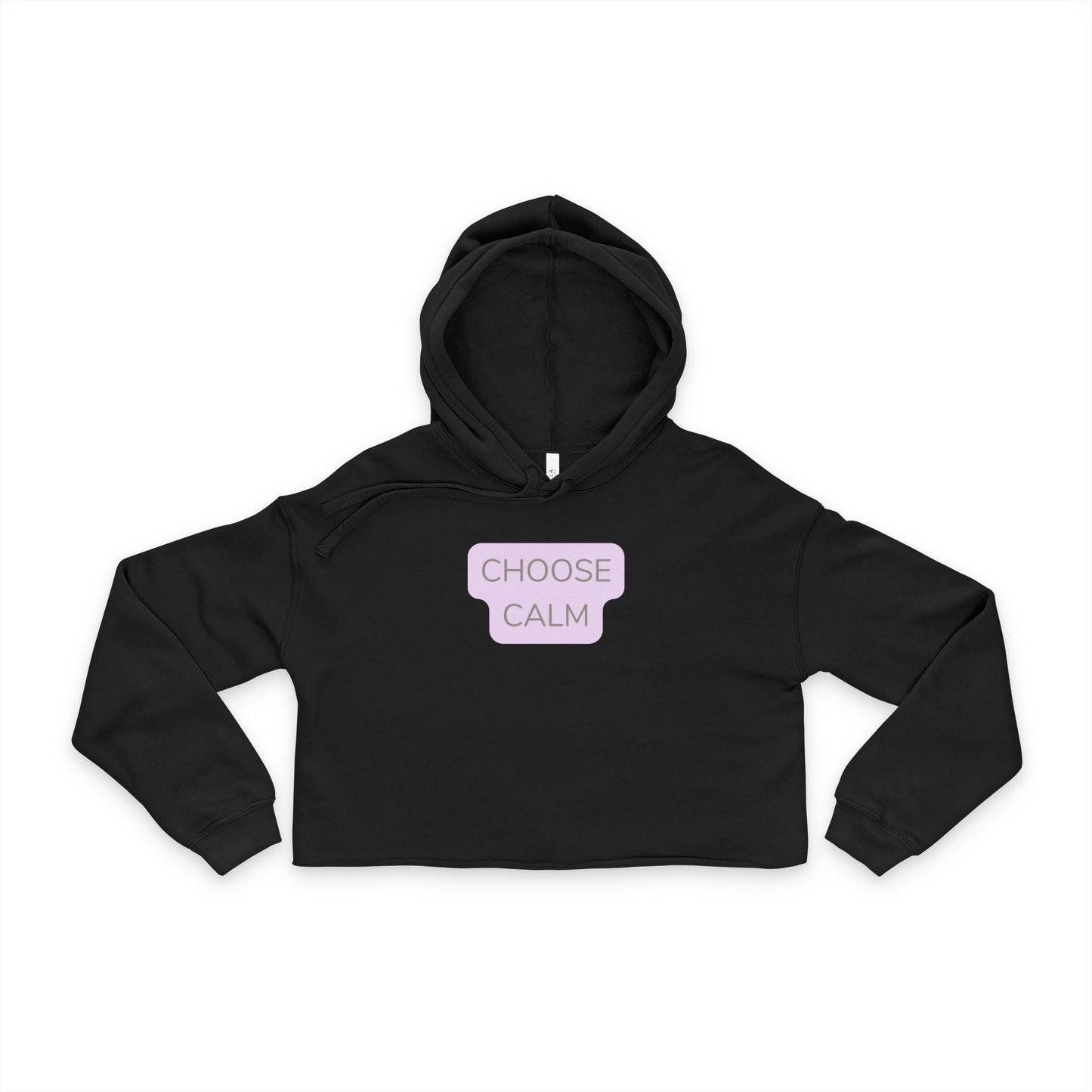 Choose Calm Cropped Hoodie — Women's Relaxed Mindfulness Hoodie