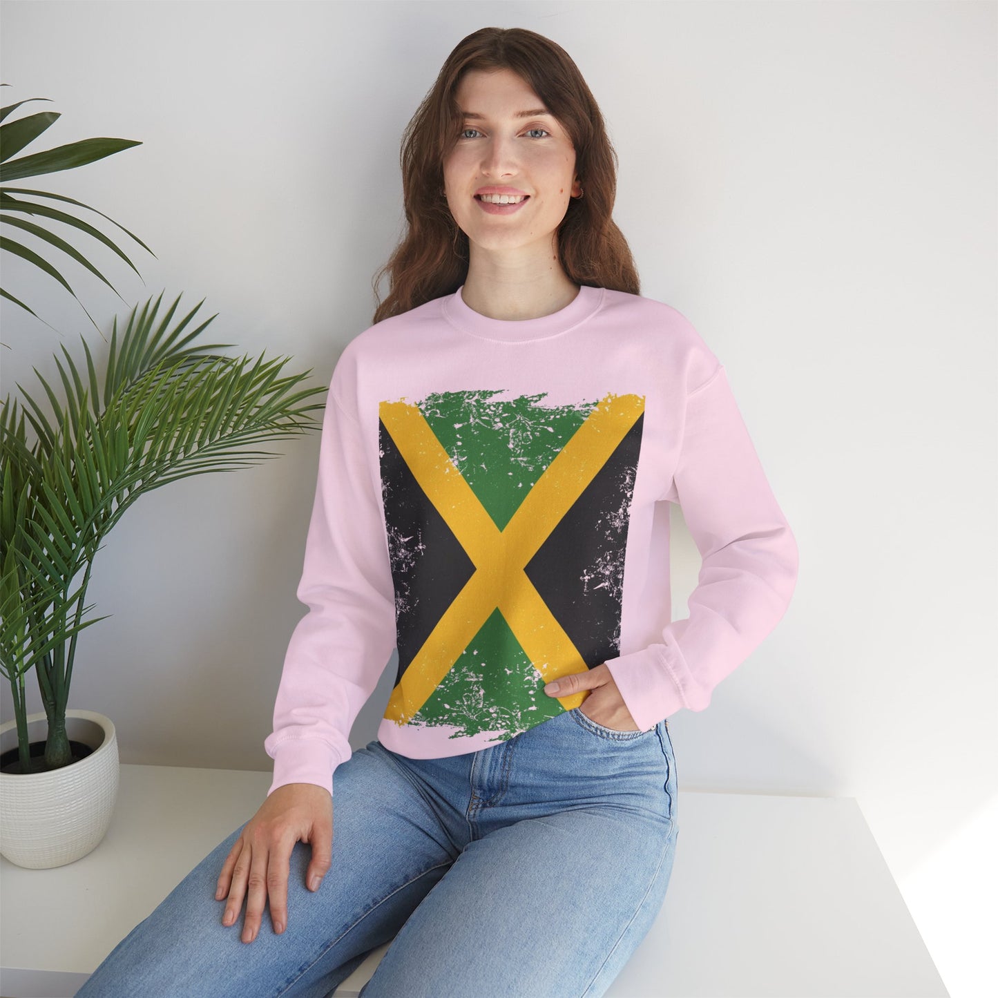 Jamaican Flag Crewneck Sweatshirt, Unisex Sweatshirt, Casual Wear, Gift for Him or Her, Travel Apparel, Cultural Celebration
