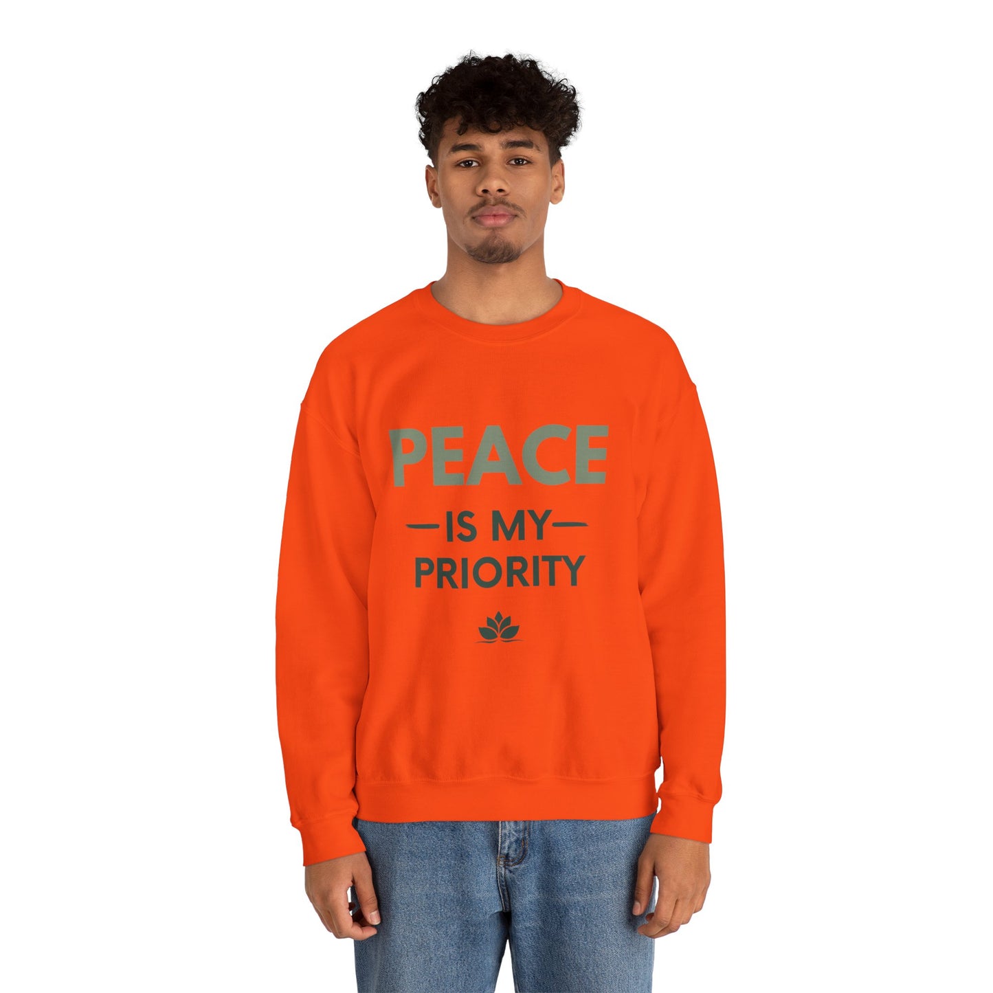 Peace Is My Priority Sweatshirt — Relaxed Crewneck Pullover for Mindfulness & Self-Care