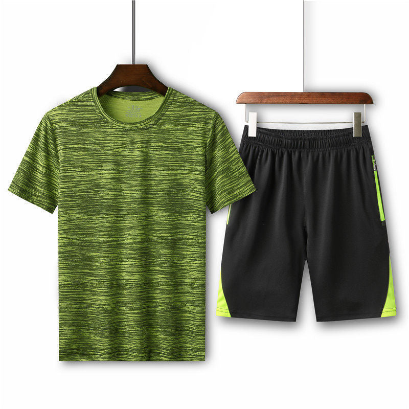 Men’s Summer Fitness Set – Quick-Dry T-Shirt & Shorts Running Suit