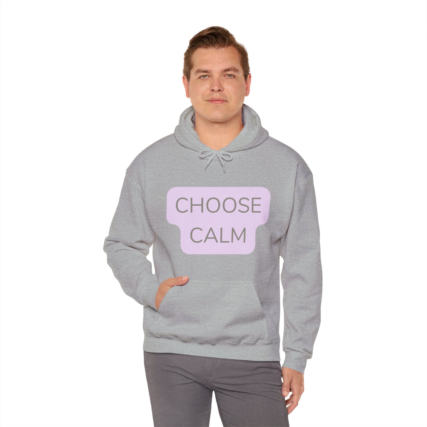 Hoodie Unisex Heavy Blend — "Choose Calm" Pastel Minimalist Relaxation Pullover