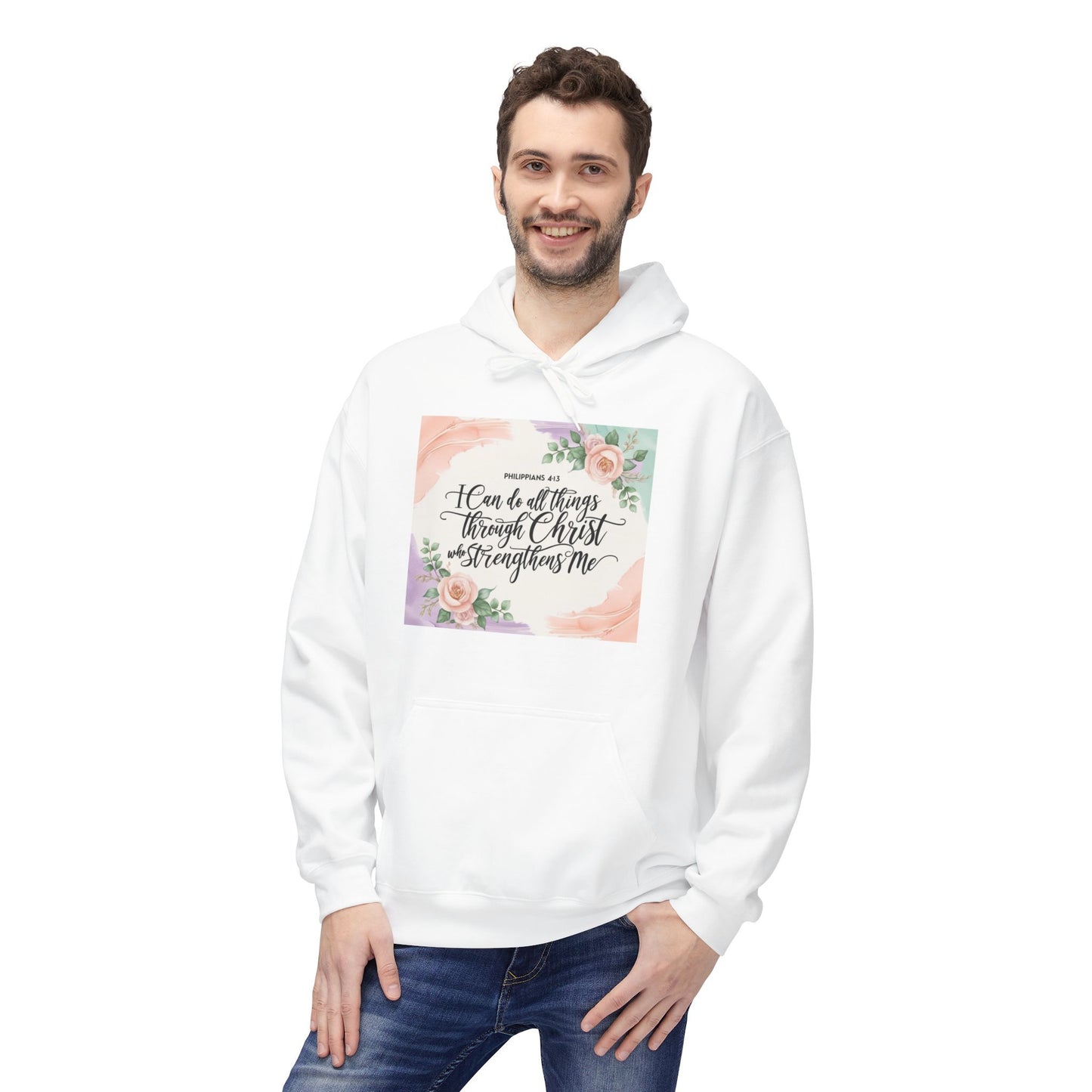Inspirational Floral Fleece Hoodie – Cozy Motivational Gift