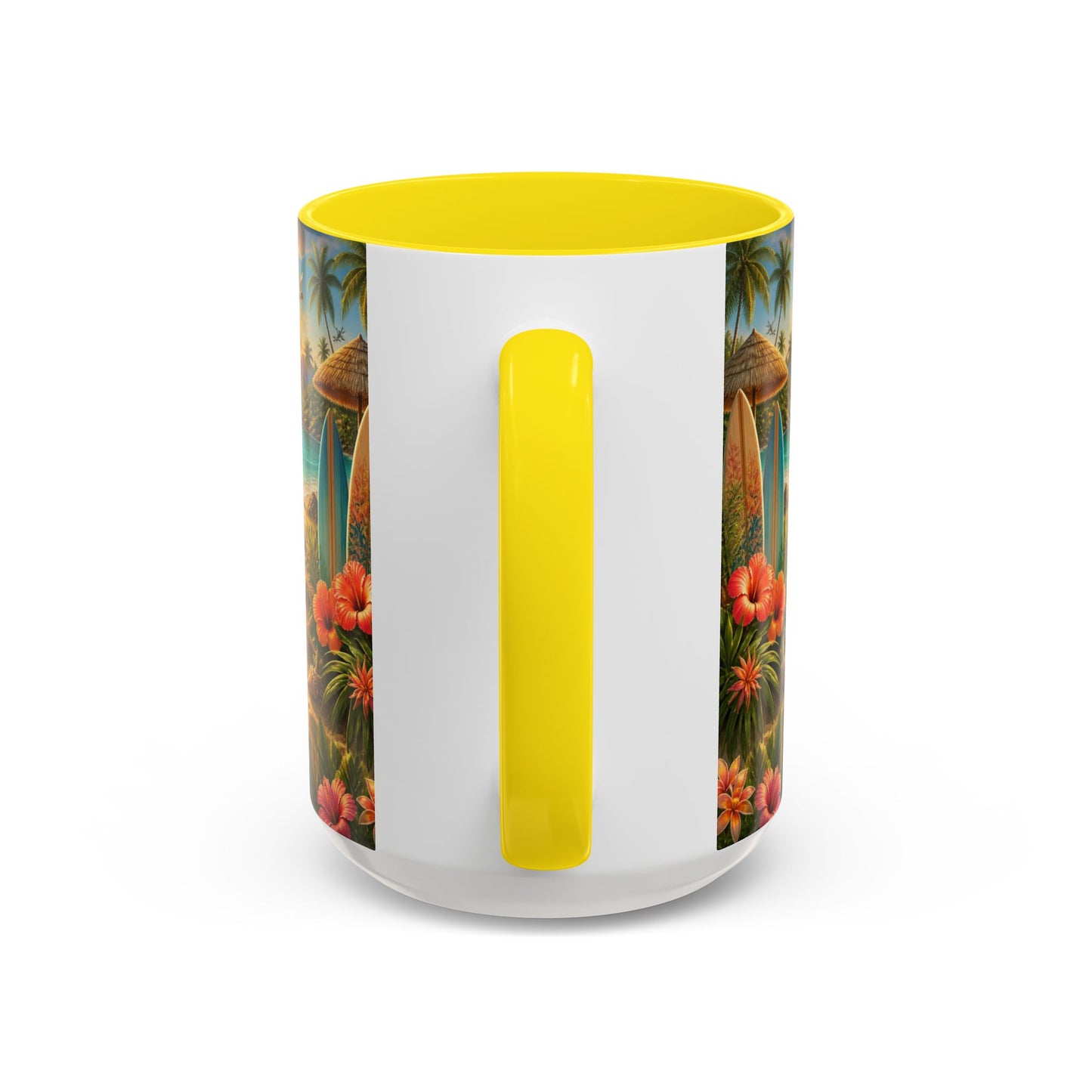 Tropical Beach Coffee Mug – Sunset Luau Hawaiian Floral Accent