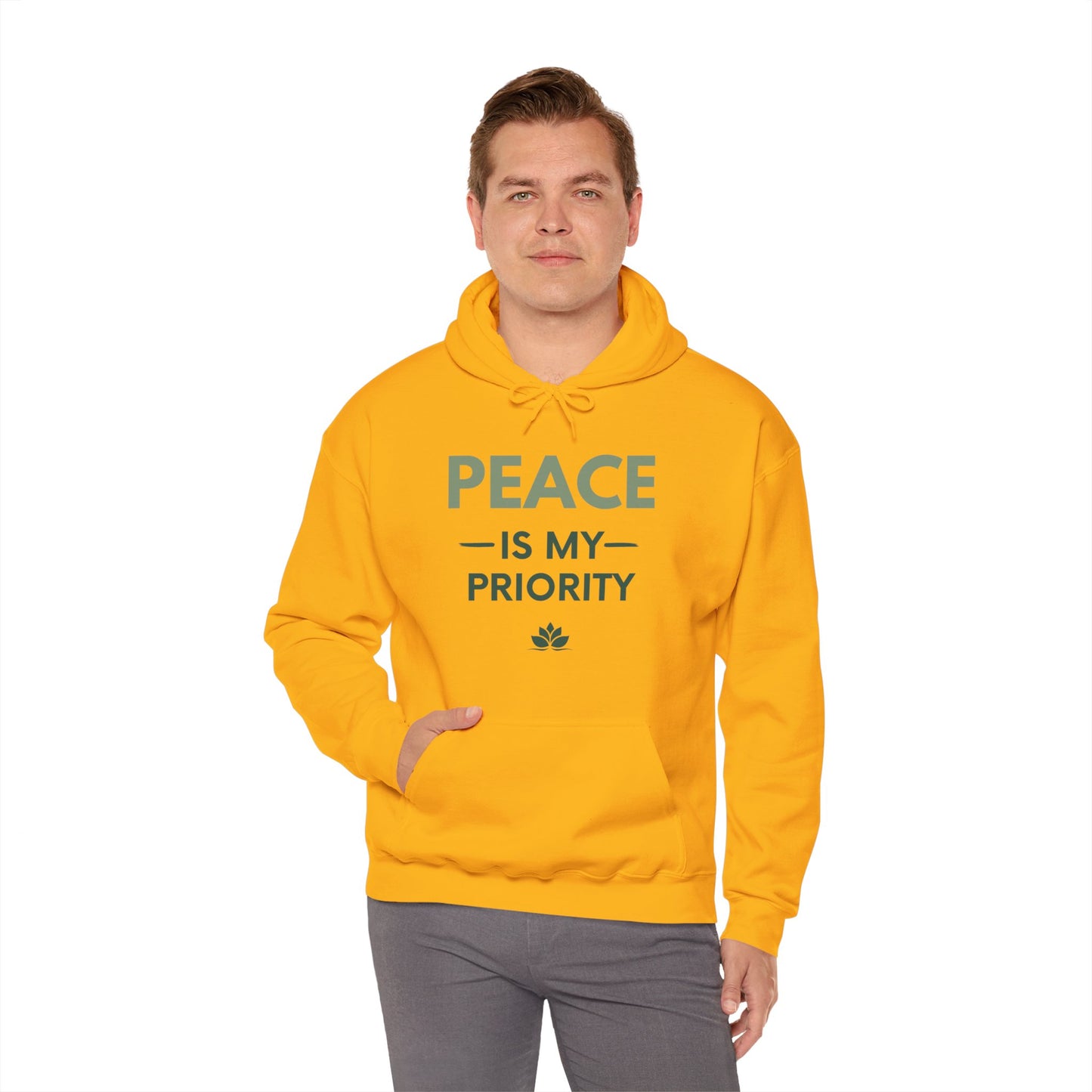 Peace Is My Priority Unisex Heavy Blend Hoodie — Mindful Comfort Sweatshirt