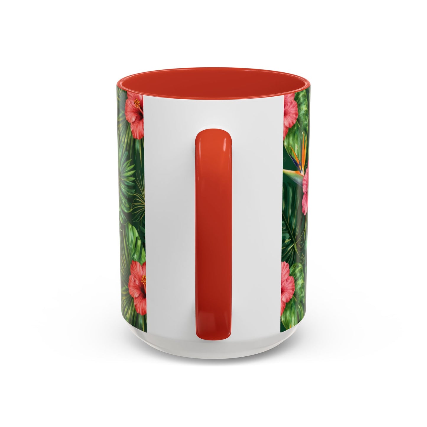 Tropical Floral Coffee Mug — Orchid & Hibiscus Accent 11/15oz