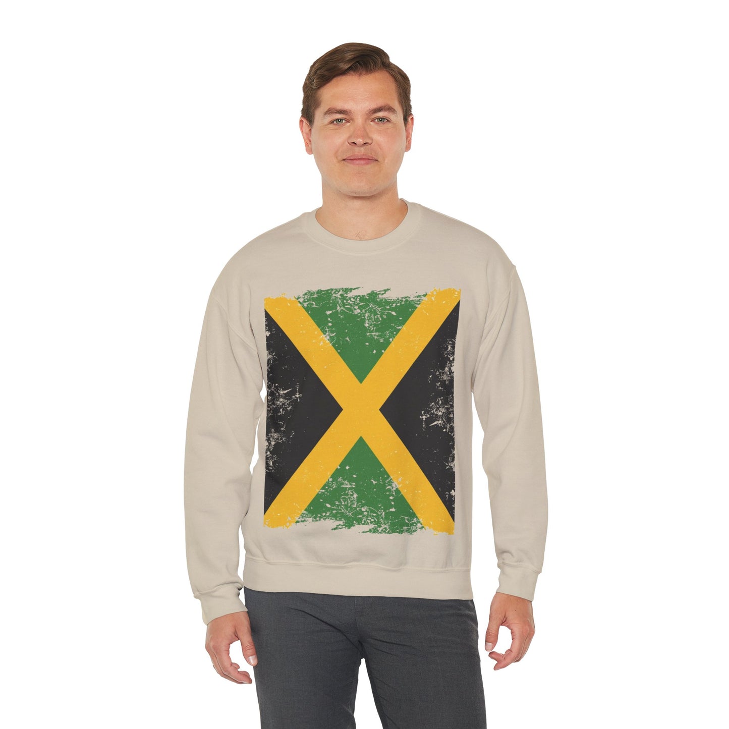 Jamaican Flag Crewneck Sweatshirt, Unisex Sweatshirt, Casual Wear, Gift for Him or Her, Travel Apparel, Cultural Celebration