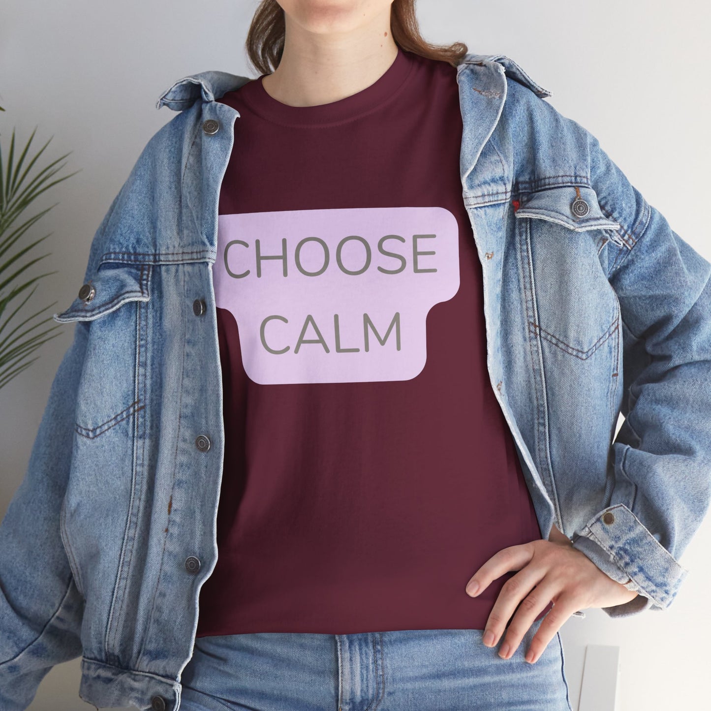 Choose Calm T-Shirt — Minimal Pastel Graphic Tee for Mindfulness & Relaxation