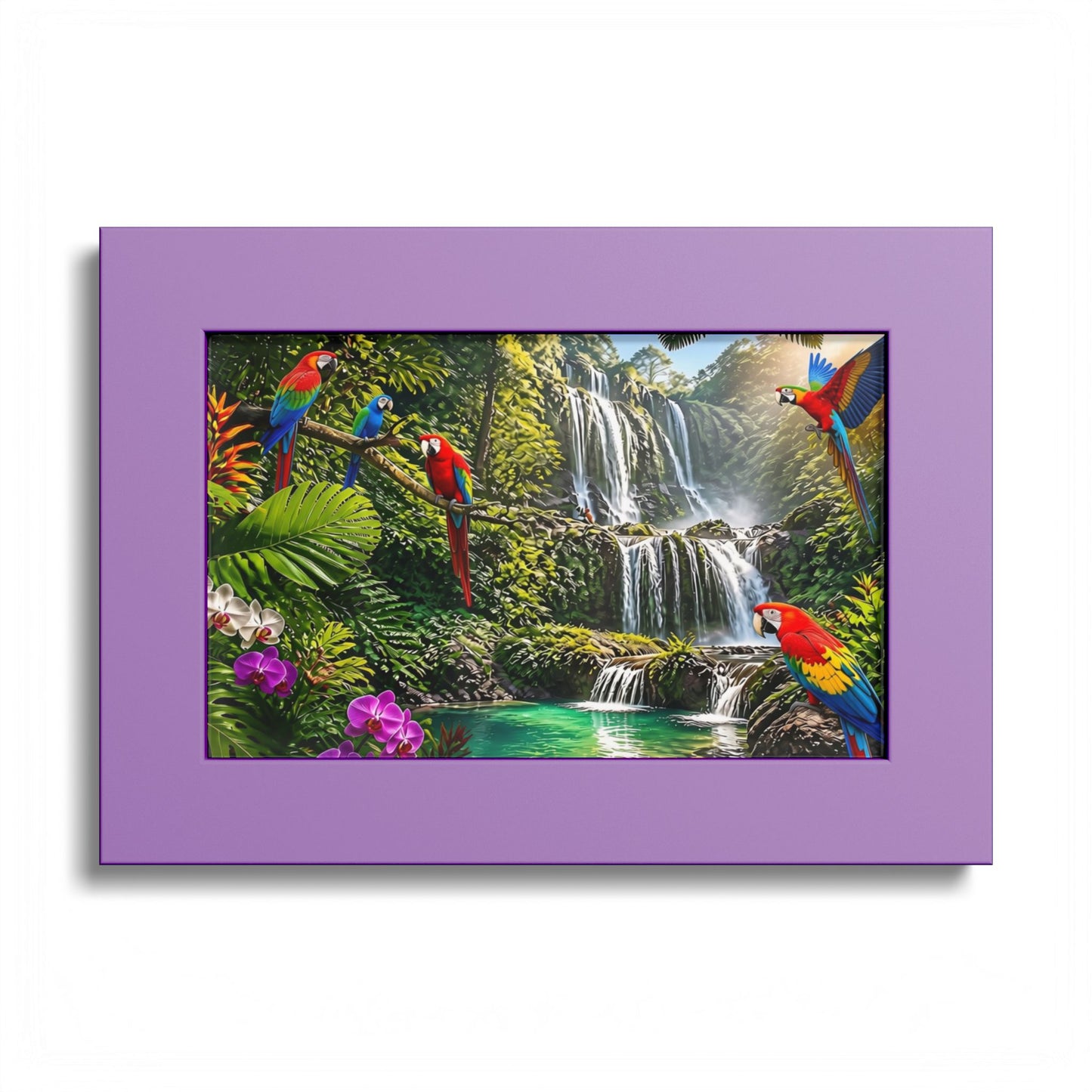 Tropical Waterfall Parrot Poster