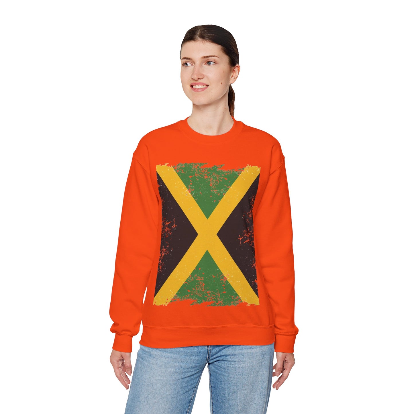 Jamaican Flag Crewneck Sweatshirt, Unisex Sweatshirt, Casual Wear, Gift for Him or Her, Travel Apparel, Cultural Celebration