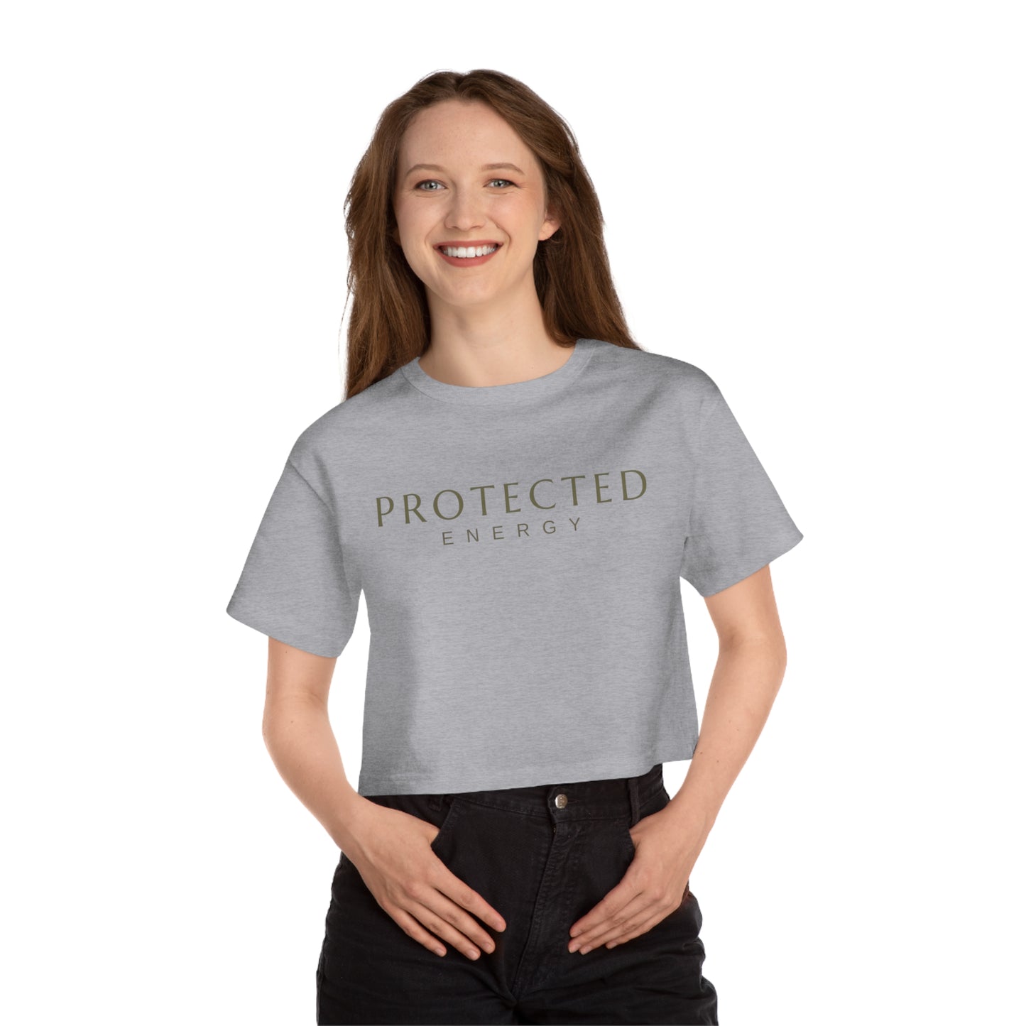 Protected Energy Cropped T-Shirt — Women's Minimal Spiritual Tee