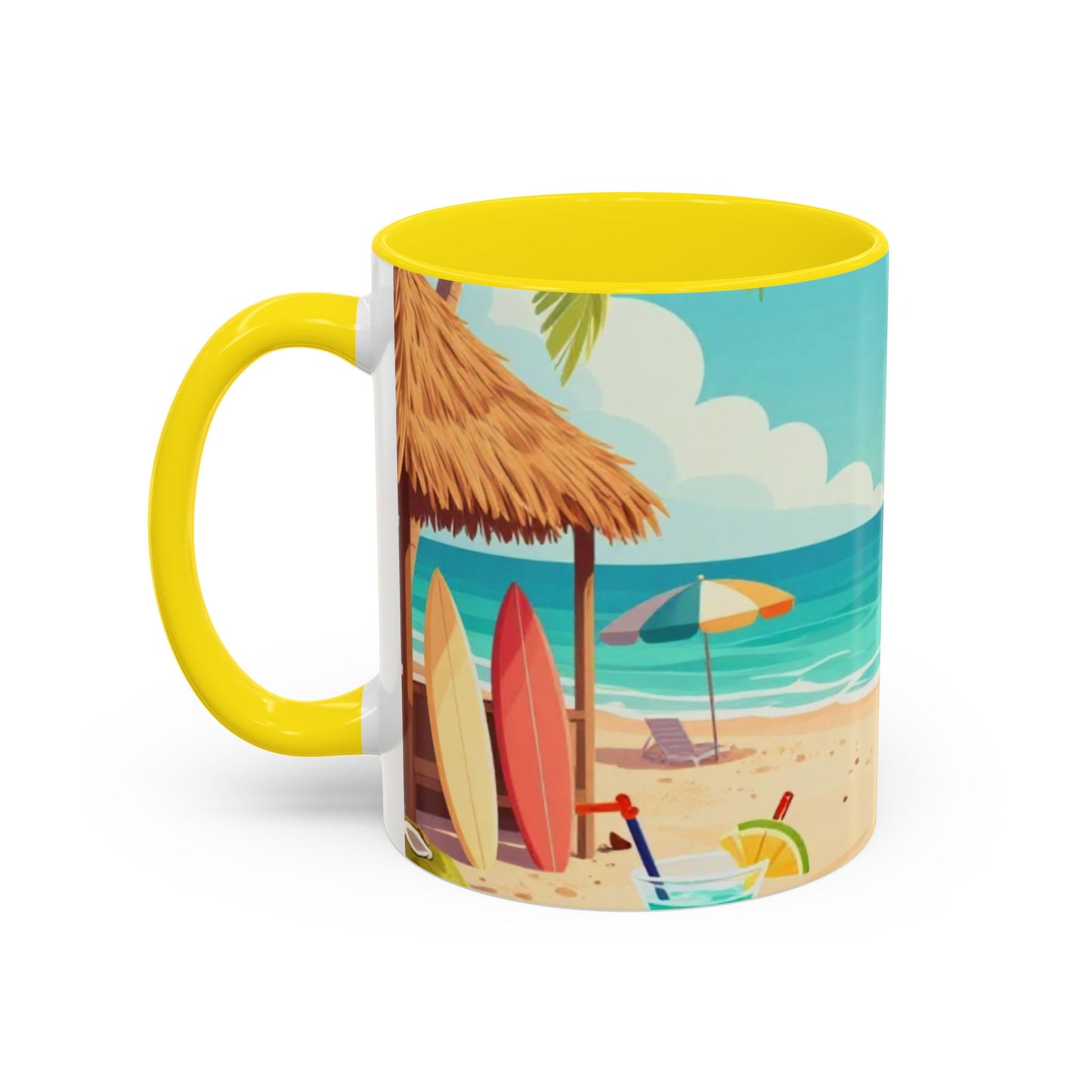 Beach Sunrise Coffee Mug — Tropical Ocean Scene Accent Mug (11/15oz)