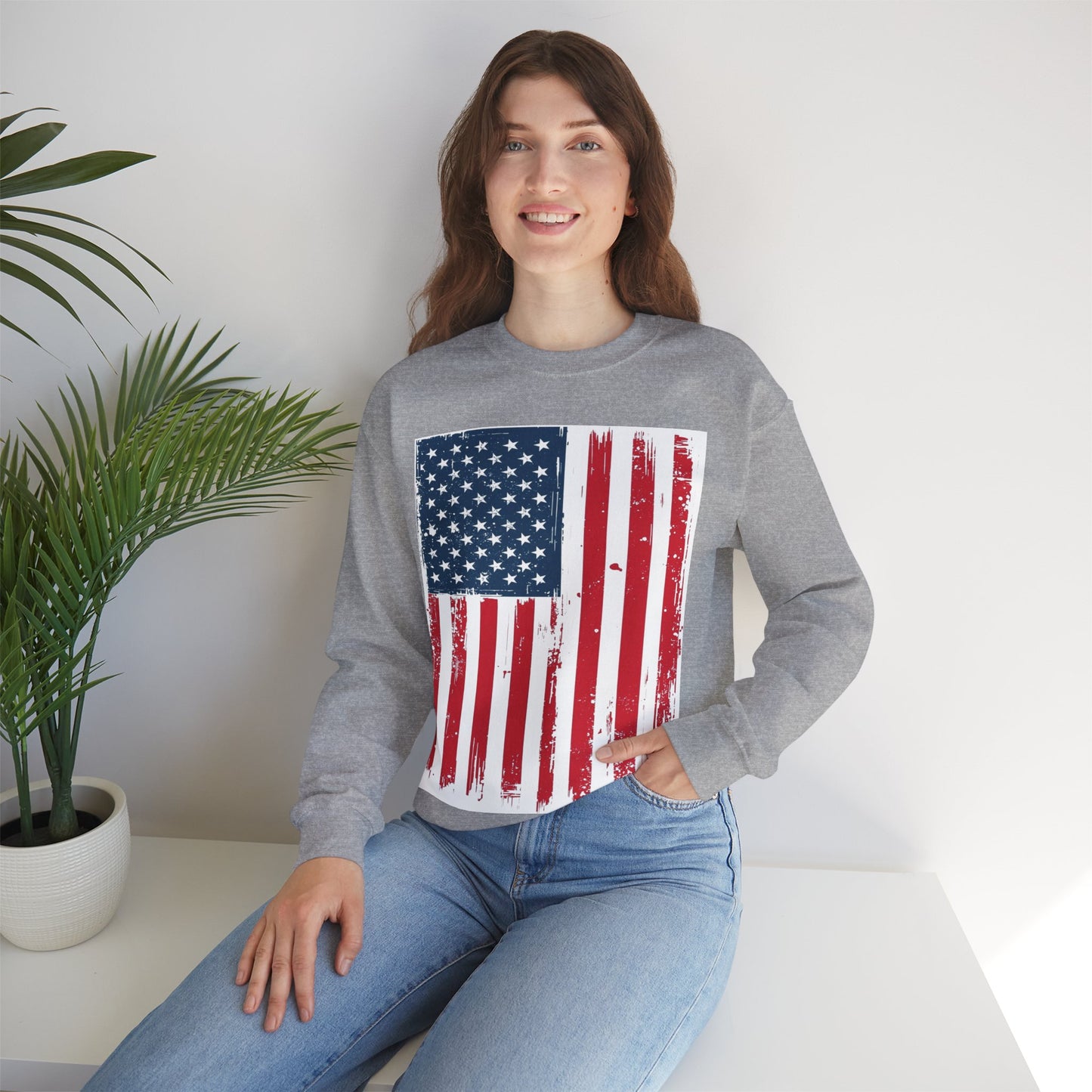USA Flag Unisex Heavy Blend™ Crewneck Sweatshirt