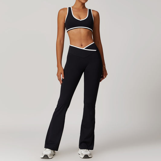 Women’s Cross High-Top Sports Suit – 2-Piece Yoga & Fitness Set