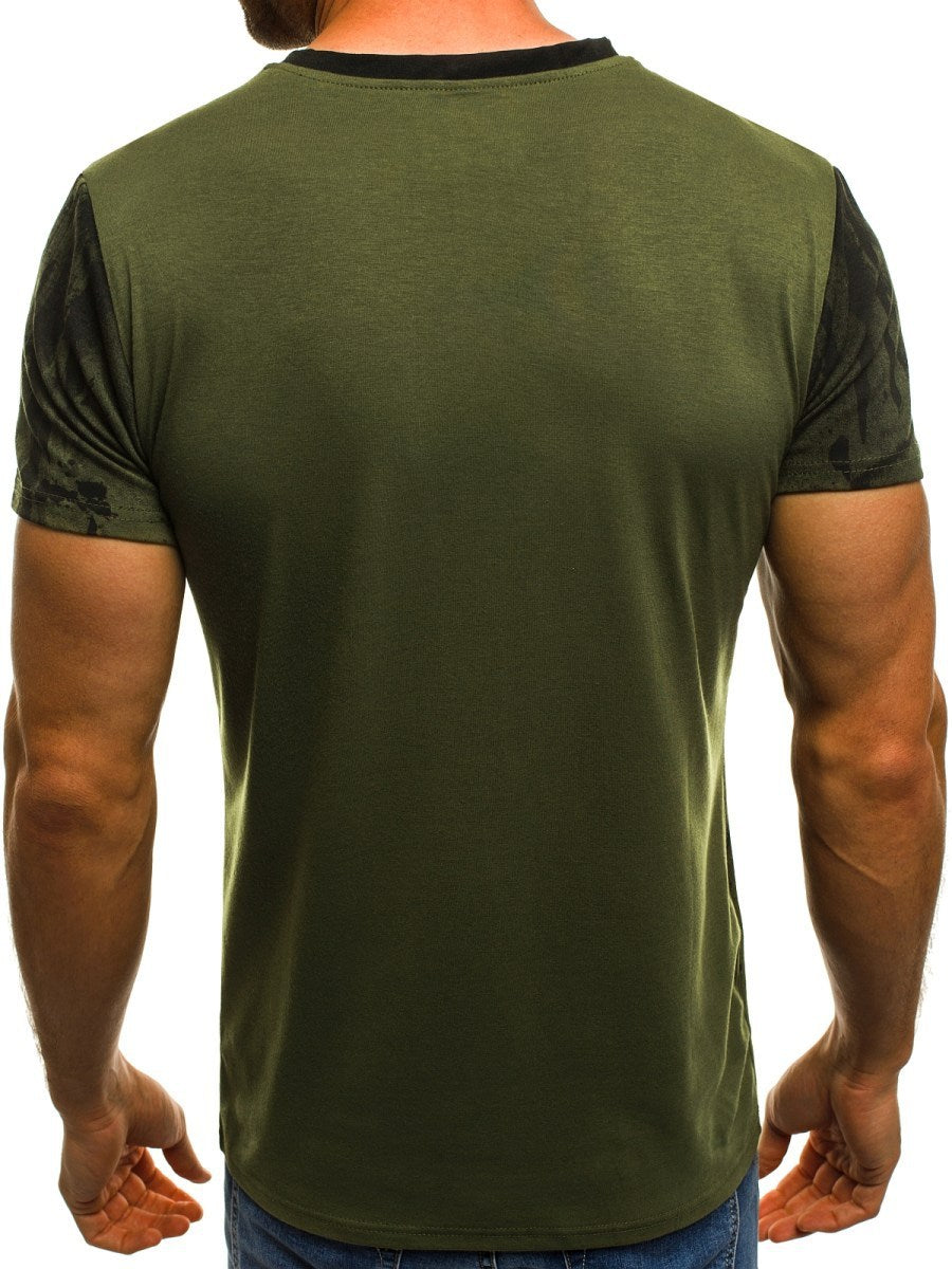 Men's Gradient Fitness Compression T-Shirt – Black & Red Slim Fit Tee