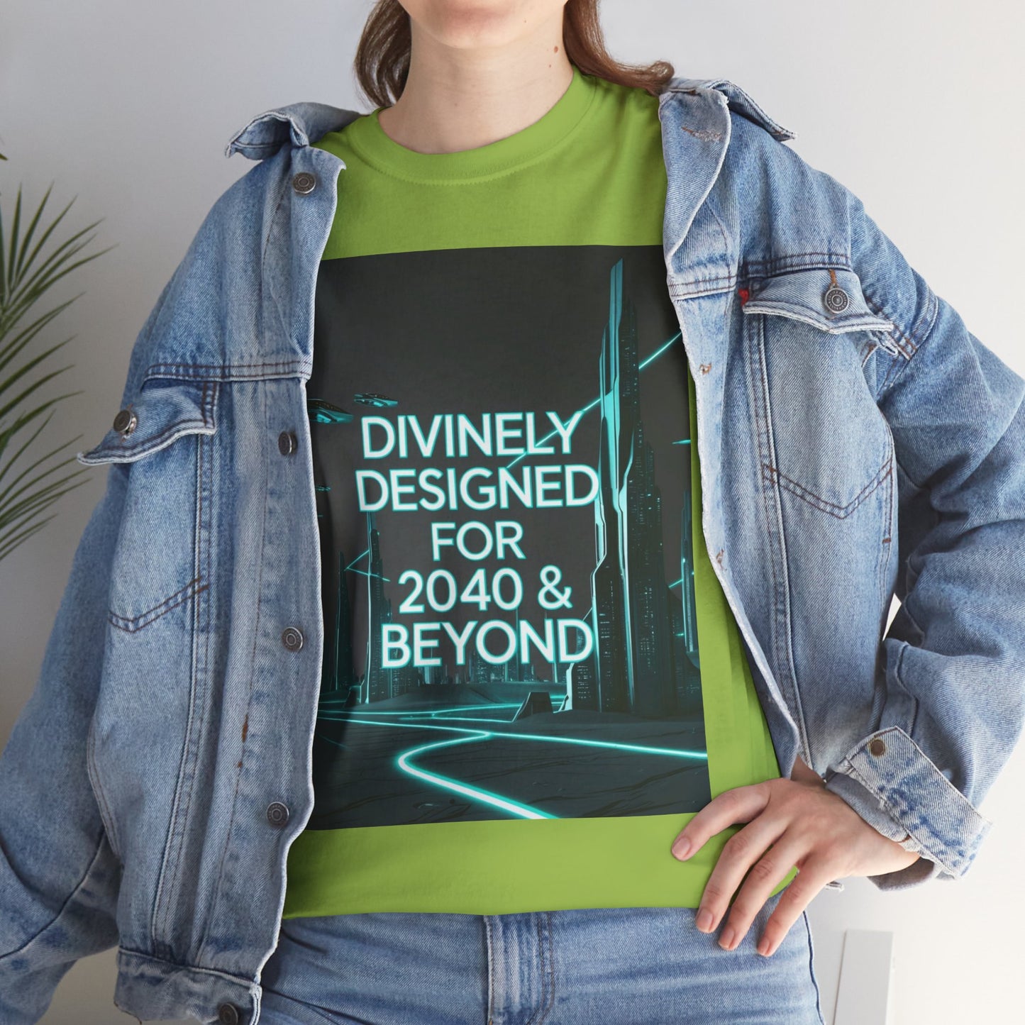 Futuristic Urban Tee for Tech Lovers - Unisex Heavy Cotton