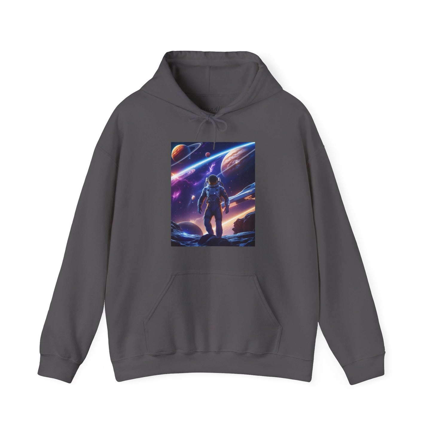 Cosmic Adventure Hooded Sweatshirt - Starry Night Graphic Unisex Sweatshirt