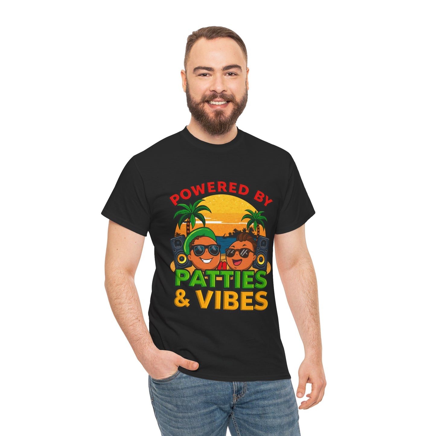 Patties and Vibes T-Shirt — Casual Jamaican Phrase Tee