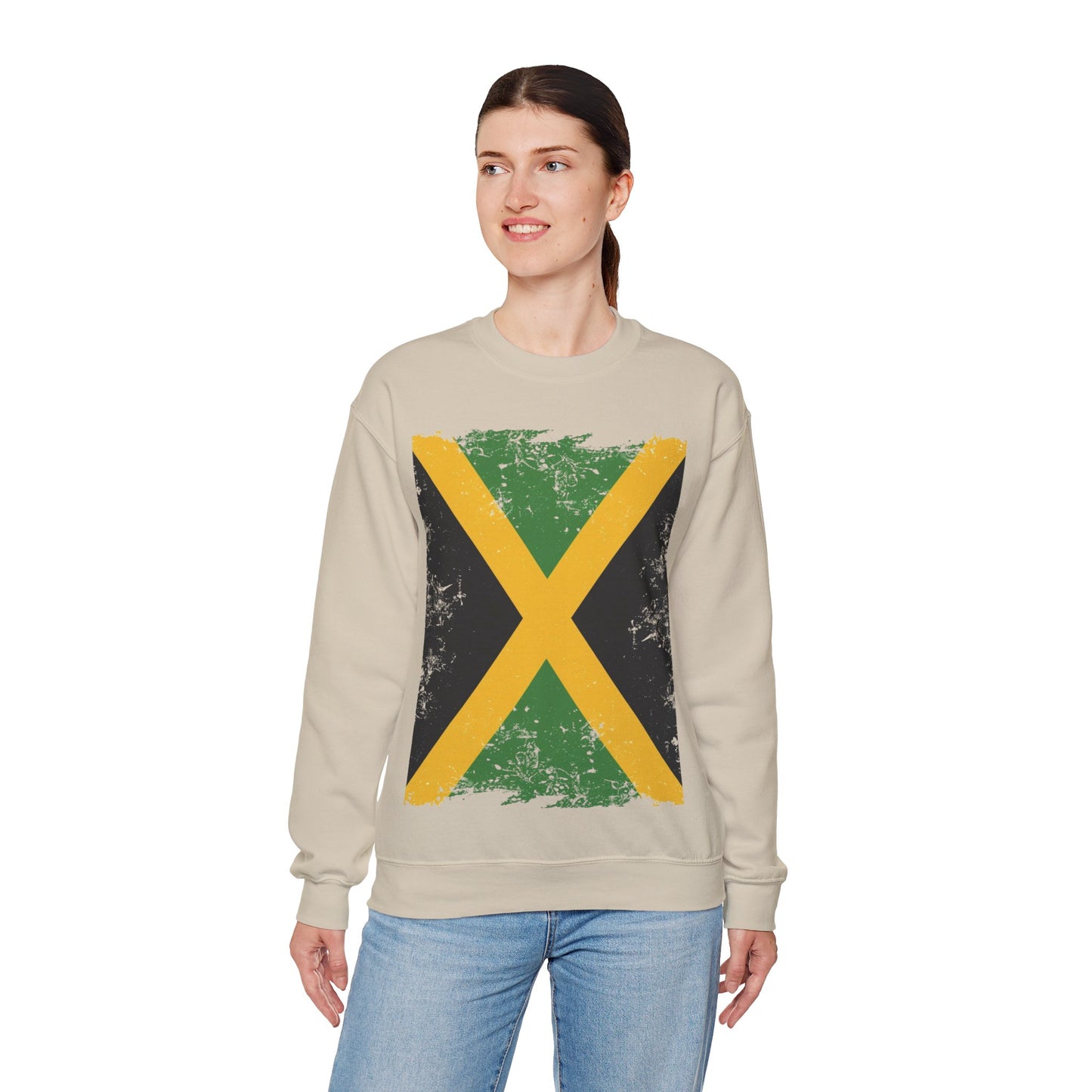 Jamaican Flag Crewneck Sweatshirt, Unisex Sweatshirt, Casual Wear, Gift for Him or Her, Travel Apparel, Cultural Celebration
