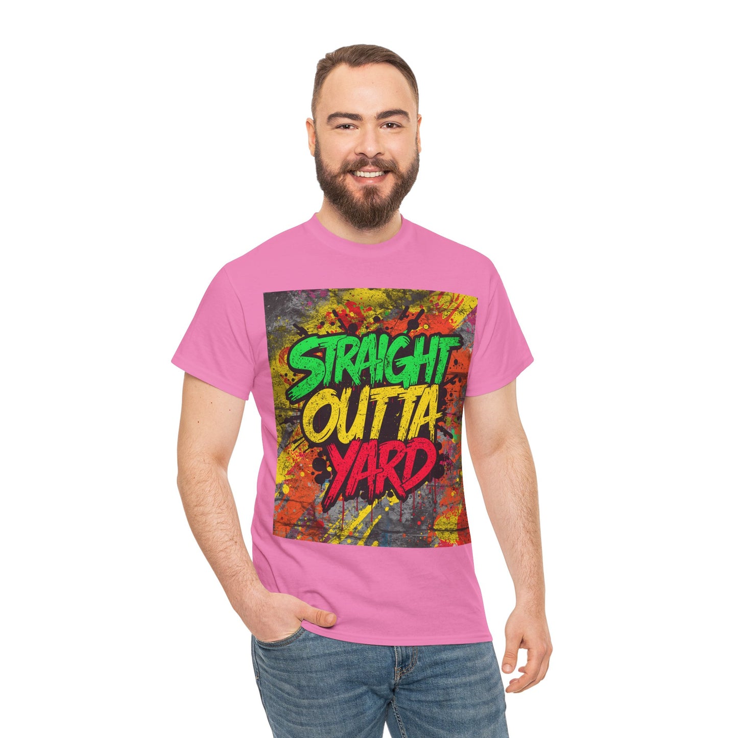 Straight Outta Yard T-Shirt — Casual Jamaican Phrase Tee