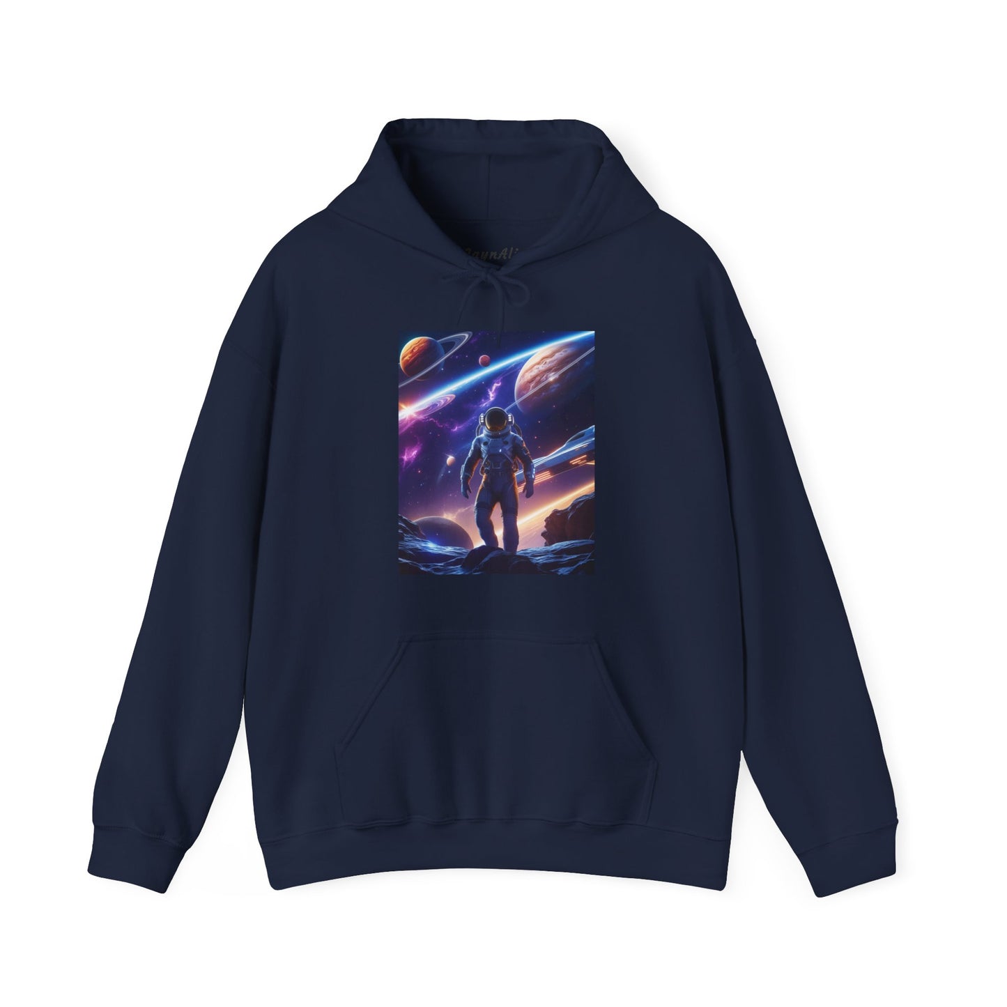 Cosmic Adventure Hooded Sweatshirt - Starry Night Graphic Unisex Sweatshirt