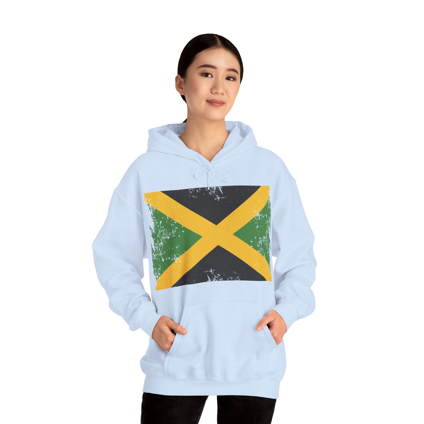 Jamaican Flag Hoodie, Unisex Heavy Blend Hooded Sweatshirt, Cool Casual Wear, Perfect for Festivals, Celebration Apparel, Gift for him/her