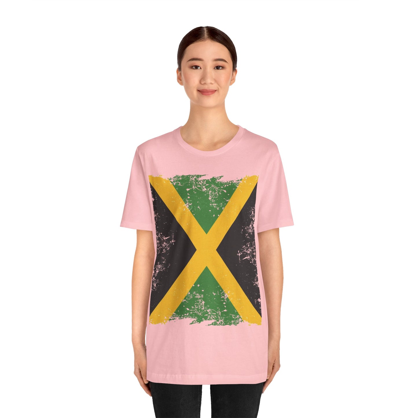 Jamaican Flag Short Sleeve Tee, Unisex Graphic Tee, Casual Wear, Festival Shirt, Gift for Music Lovers, Summer Vibes