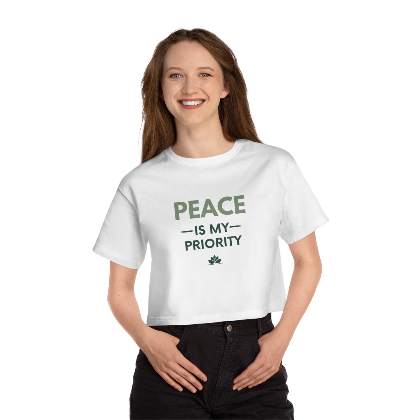 Peace Is My Priority Cropped Tee
