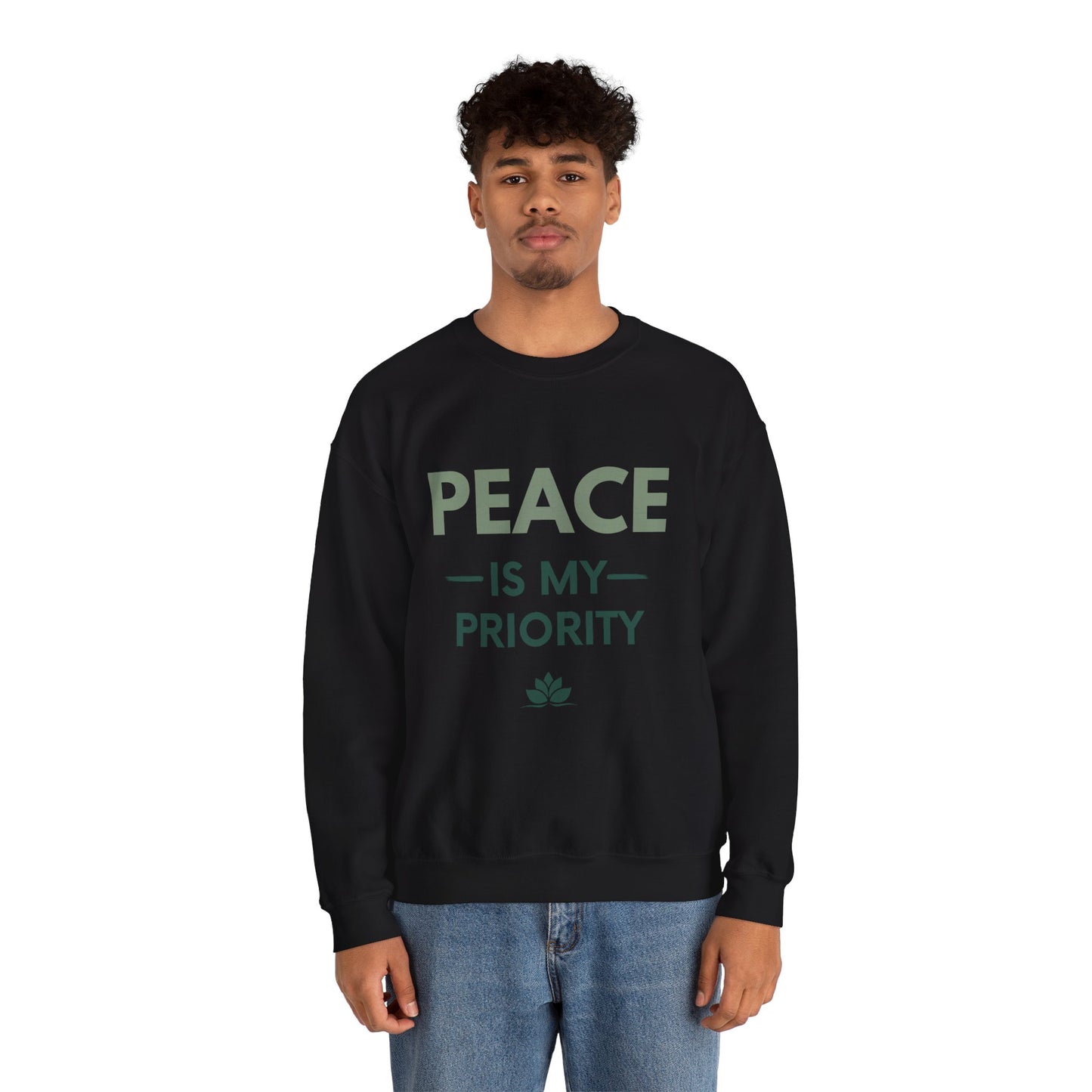 Peace Is My Priority Sweatshirt — Relaxed Crewneck Pullover for Mindfulness & Self-Care