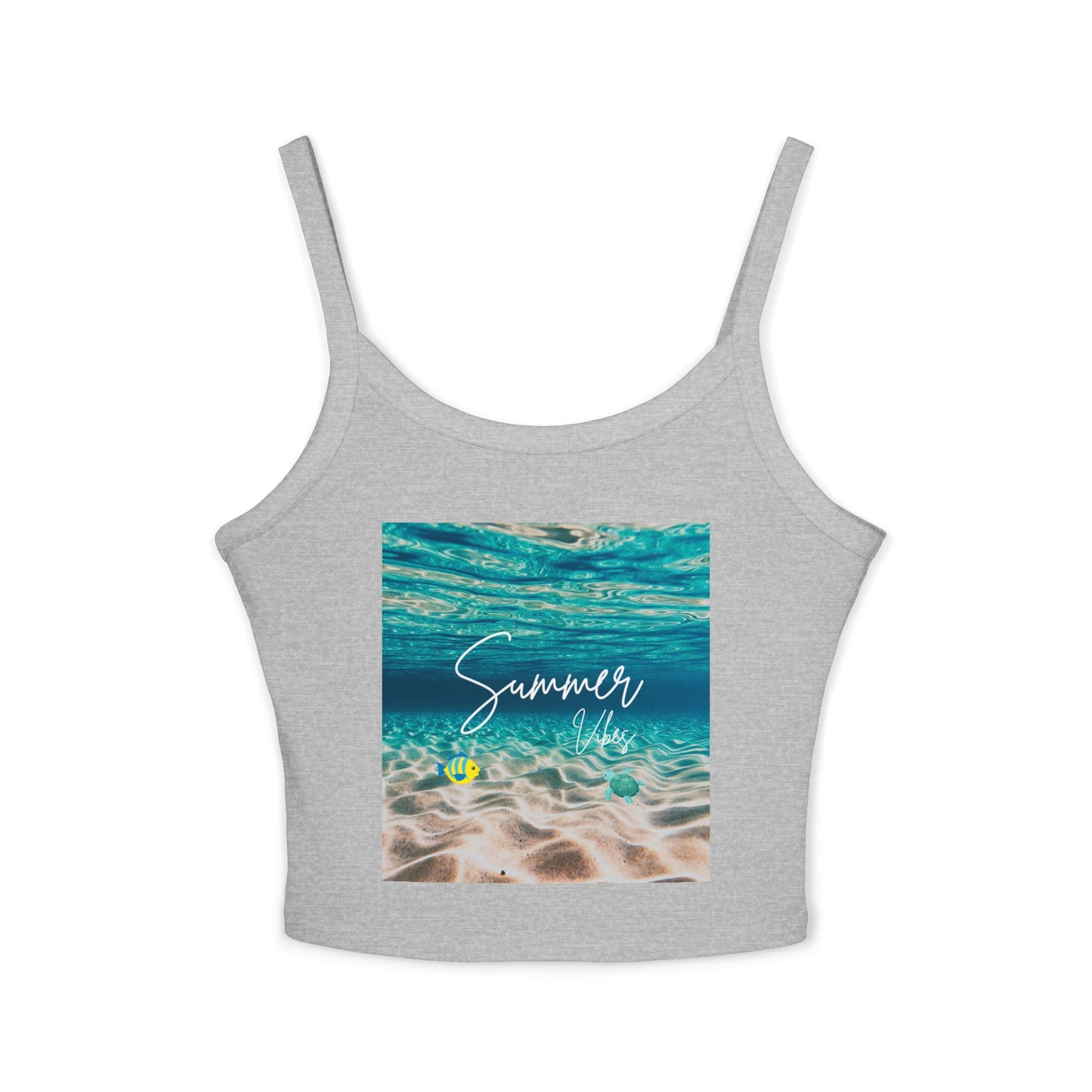 Camiseta de tirantes finos "Summer Vibes" - Ropa de playa, conjunto para vacaciones, moda de verano, top casual