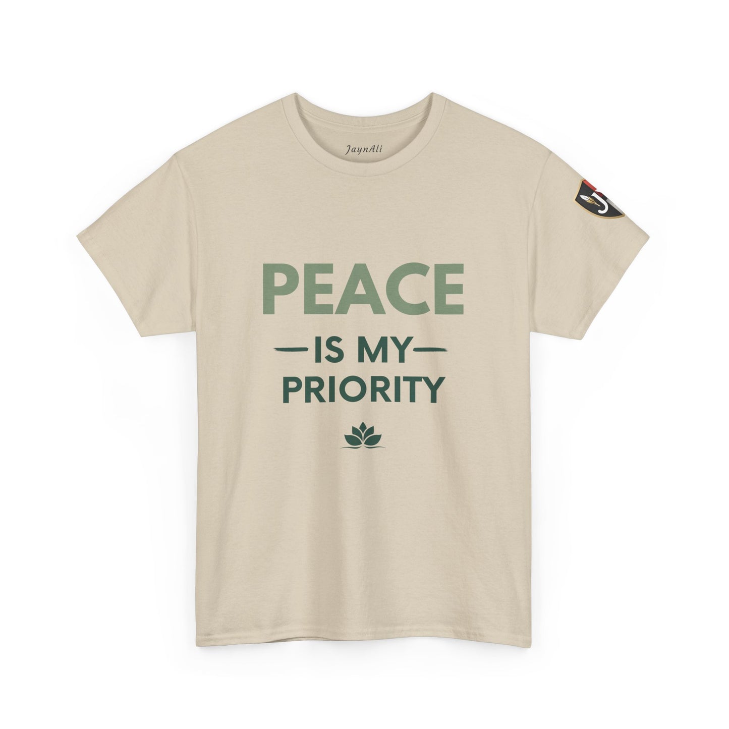 Peace is My Priority Unisex Heavy Cotton Tee, Relaxed Fit T-Shirt, Mindfulness Shirt, Gift for Meditation Lovers