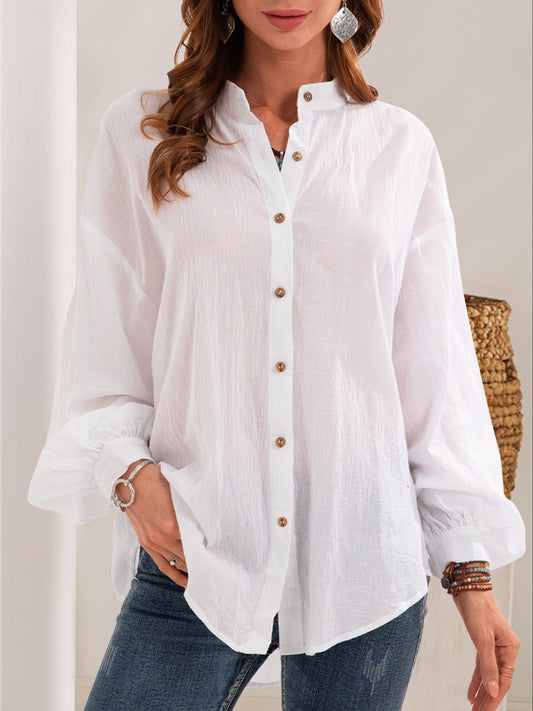 Women’s Cotton-Linen Long-Sleeve Cardigan Shirt – Lightweight & Stylish