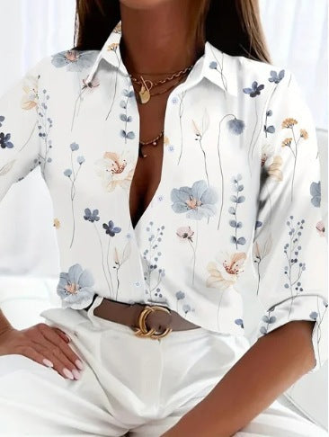 Women's Printed Long Sleeve Shirt – Stylish, Soft & Versatile