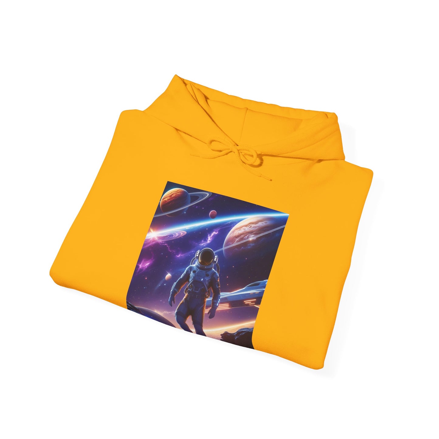 Cosmic Adventure Hooded Sweatshirt - Starry Night Graphic Unisex Sweatshirt